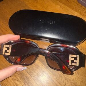 Fendi Black Sunglasses with Gold Logo